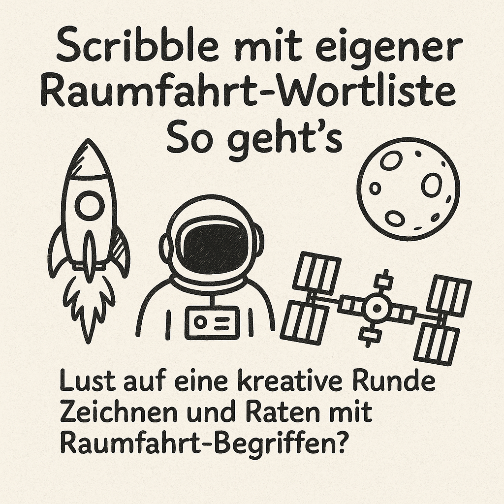 Scribble mit eigener Raumfahrt-Wortliste – So geht’s!